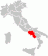Mappa dell'Italia in cui viene evidenziata la Campania