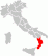 Mappa dell'Italia in cui viene evidenziata la Calabria