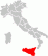 Mappa dell'Italia in cui viene evidenziata la Sicilia